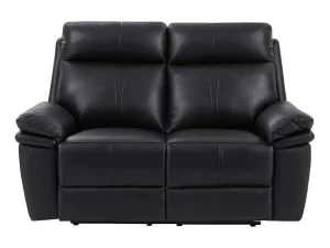 Best Sale Elektrische Relax-Tweezitsbank Van Zwart Leer Mesola Elektrische Relaxbanken