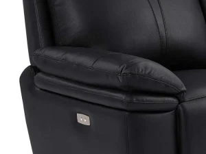 Best Sale Elektrische Relax-Tweezitsbank Van Zwart Leer Mesola Elektrische Relaxbanken