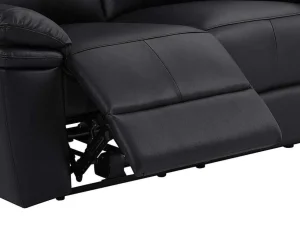 Best Sale Elektrische Relax-Tweezitsbank Van Zwart Leer Mesola Elektrische Relaxbanken