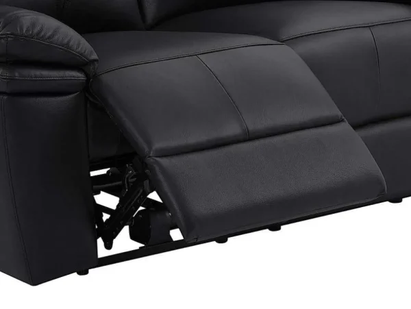Best Sale Elektrische Relax-Tweezitsbank Van Zwart Leer Mesola Elektrische Relaxbanken