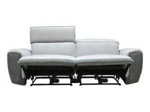 New Elektrische Relaxzitbank Met 3 Plaatsen In Lichtgrijze Stof Orietto Elektrische Relaxbanken