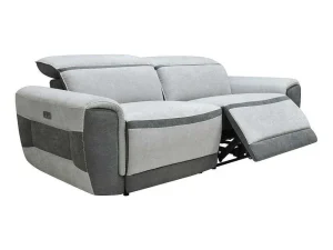 New Elektrische Relaxzitbank Met 3 Plaatsen In Lichtgrijze Stof Orietto Elektrische Relaxbanken