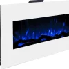 Outlet Elektrische Sfeerhaard Lalita - L110 X D14 X H49 Cm - Wit Haard