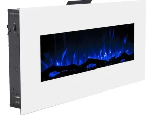 Outlet Elektrische Sfeerhaard Lalita - L110 X D14 X H49 Cm - Wit Haard