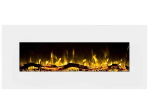 Outlet Elektrische Sfeerhaard Lalita - L110 X D14 X H49 Cm - Wit Haard
