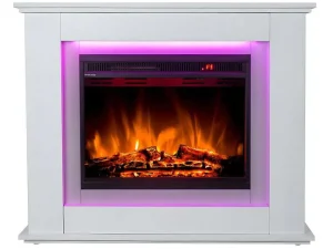 Discount Elektrische Sfeerhaard Nevado - Met Schoorsteenmantel - Leds - L100 X D27,5 X H82,5 Cm - Wit Haard