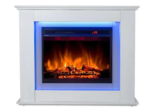 Discount Elektrische Sfeerhaard Nevado - Met Schoorsteenmantel - Leds - L100 X D27,5 X H82,5 Cm - Wit Haard