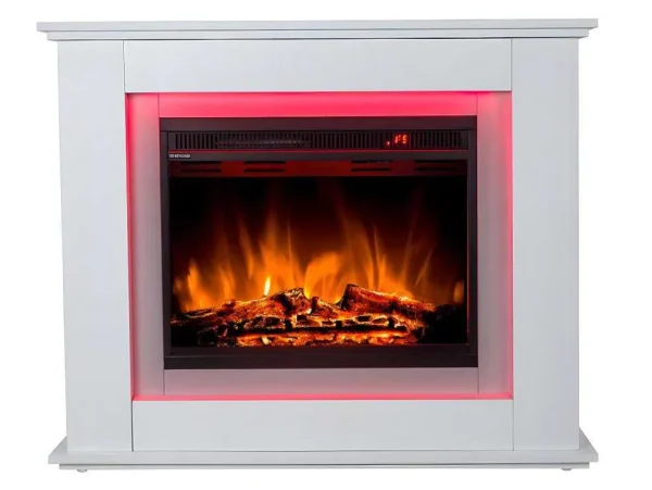 Discount Elektrische Sfeerhaard Nevado - Met Schoorsteenmantel - Leds - L100 X D27,5 X H82,5 Cm - Wit Haard