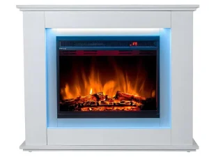 Discount Elektrische Sfeerhaard Nevado - Met Schoorsteenmantel - Leds - L100 X D27,5 X H82,5 Cm - Wit Haard