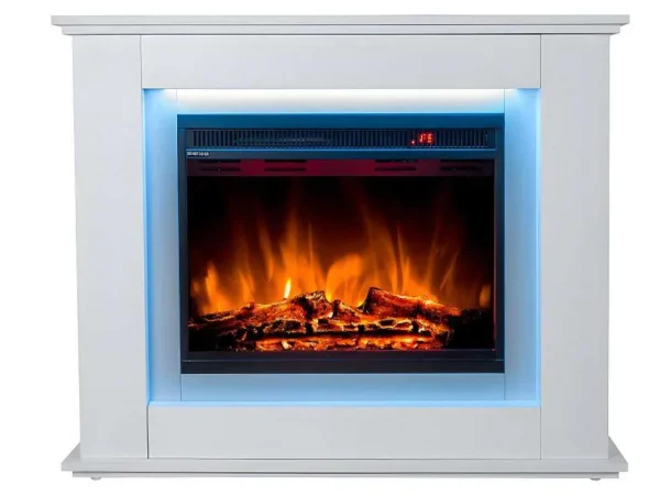 Discount Elektrische Sfeerhaard Nevado - Met Schoorsteenmantel - Leds - L100 X D27,5 X H82,5 Cm - Wit Haard