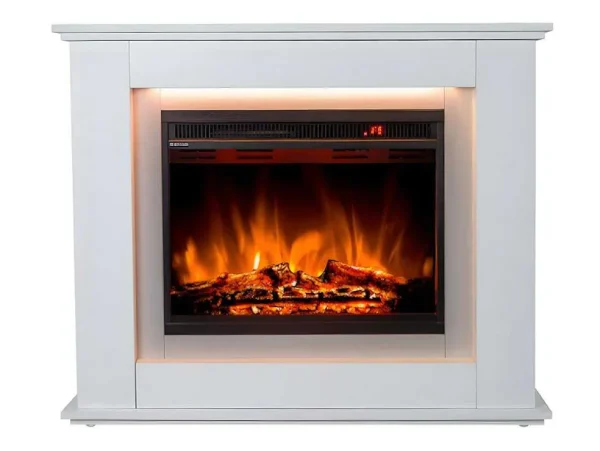 Discount Elektrische Sfeerhaard Nevado - Met Schoorsteenmantel - Leds - L100 X D27,5 X H82,5 Cm - Wit Haard