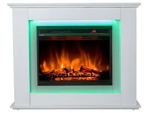 Discount Elektrische Sfeerhaard Nevado - Met Schoorsteenmantel - Leds - L100 X D27,5 X H82,5 Cm - Wit Haard