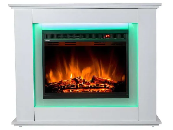 Discount Elektrische Sfeerhaard Nevado - Met Schoorsteenmantel - Leds - L100 X D27,5 X H82,5 Cm - Wit Haard