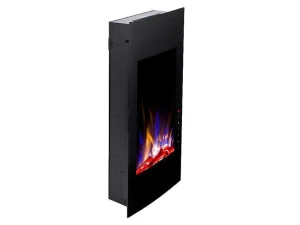 Store Elektrische Sfeerhaard Vulcano - L41 X D13 X H81 Cm - Zwart Haard