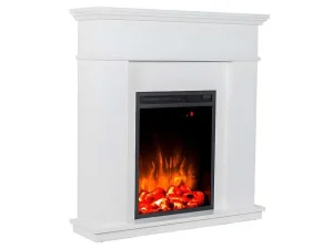 Best Sale Elektrische Staande Sfeerhaard Vesuvia - Met Schoorsteenmantel - L98 X D24 X H102,5 Cm - Wit Haard