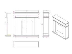 Best Sale Elektrische Staande Sfeerhaard Vesuvia - Met Schoorsteenmantel - L98 X D24 X H102,5 Cm - Wit Haard