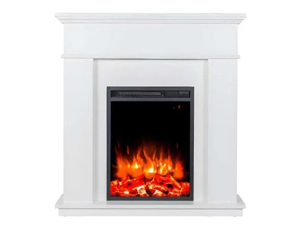 Best Sale Elektrische Staande Sfeerhaard Vesuvia - Met Schoorsteenmantel - L98 X D24 X H102,5 Cm - Wit Haard