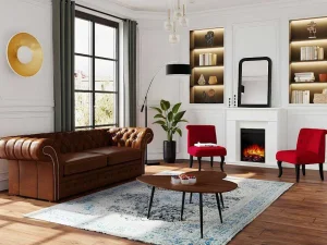 Best Sale Elektrische Staande Sfeerhaard Vesuvia - Met Schoorsteenmantel - L98 X D24 X H102,5 Cm - Wit Haard