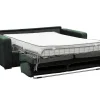 Shop Express-Driezitsslaapbank Van Groen Ribfluweel - Bed 140 Cm - Matras 18 Cm - Mondovi Slaapbank Met Matras