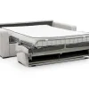 Online Express-Driezitsslaapbank Van Beige Ribfluweel - Bed Met Brede Latten 140 Cm - Matras 18 Cm - Mondovi Slaapbank Met Matras