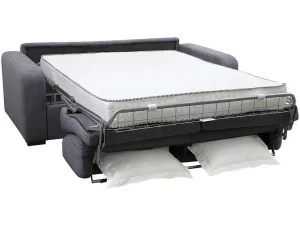 Online Express-Driezitsslaapbank Van Antracietgrijze Stof - Bed Met Brede Latten 140 Cm - Matras 22 Cm - Bevis Speciale Modellen Zitbanken & Fauteuils