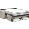 Hot Express-Vierzitsslaapbank Van Beige Ribfluweel - Bed Met Brede Latten 160 Cm - Matras 18 Cm - Bevis Slaapbank Met Matras