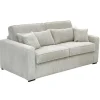 Online Express-Vierzitsslaapbank Van Beige Ribfluweel - Bed Met Brede Latten 160 Cm - Matras 18 Cm - Mondovi Slaapbank Met Matras