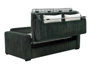 Best Sale Express-Vierzitsslaapbank Van Groen Ribfluweel - Bed Met Brede Latten 160 Cm - Matras 18 Cm - Mondovi Slaapbank Met Matras