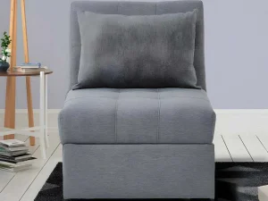 Online Fauteuil Aanpasbaar Van Stof Lesna - Grijs Uitklapbare Fauteuil