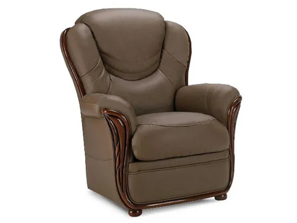 Shop Fauteuil Adelaide - 100% Buffelleer - Taupe Fauteuil Leer