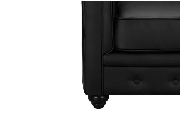 Discount Fauteuil Chesterfield Van Kunstleer - Zwart Fauteuil Kunstleer