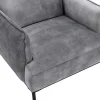 Fashion Fauteuil Grijs Fluweel Joel Fauteuil Stof Fluweel / Suedine