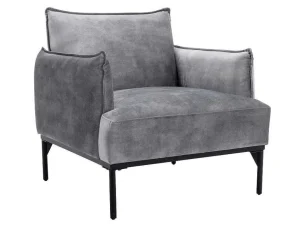 Fashion Fauteuil Grijs Fluweel Joel Fauteuil Stof Fluweel / Suedine