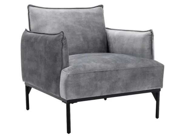 Fashion Fauteuil Grijs Fluweel Joel Fauteuil Stof Fluweel / Suedine