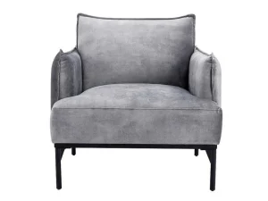 Fashion Fauteuil Grijs Fluweel Joel Fauteuil Stof Fluweel / Suedine