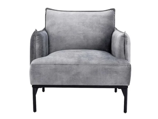 Fashion Fauteuil Grijs Fluweel Joel Fauteuil Stof Fluweel / Suedine