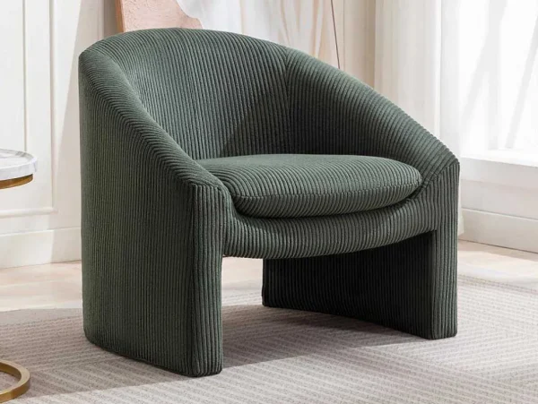 Hot Fauteuil In Groen Ribfluweel Ossana Fauteuil Stof Fluweel / Suedine