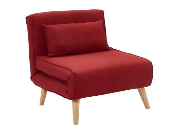Clearance Fauteuil Met Bed Optie Posio Van Stof - Rood Uitklapbare Fauteuil