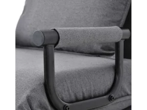 Best Sale Fauteuil Met Kussen En Verstelbare Rugleuning - Om Te Bouwen Tot Fauteuil - Linnen Stof - Grijs Uitklapbare Fauteuil