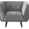 Online Fauteuil Samantha Ii Van Fluweel - Grijs Fauteuil Stof