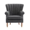 Outlet Fauteuil Van Antracietkleurige Stof Met Klinknagels Batoumi Fauteuil Stof
