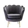 Online Fauteuil Van Fluweel Dandelion - Antraciet - Van Fauteuil Stof Fluweel / Suedine