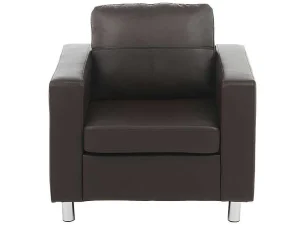 Clearance Fauteuil Van Kunstleer Ackley - Bruin Fauteuil Kunstleer
