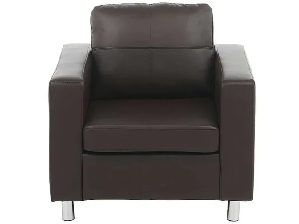 Clearance Fauteuil Van Kunstleer Ackley - Bruin Fauteuil Kunstleer