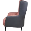 Discount Fauteuil Van Roze Fluweel En Antraciet Structuur Mendocino Fauteuil Stof Fluweel / Suedine