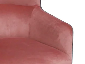 Discount Fauteuil Van Roze Fluweel En Antraciet Structuur Mendocino Fauteuil Stof Fluweel / Suedine