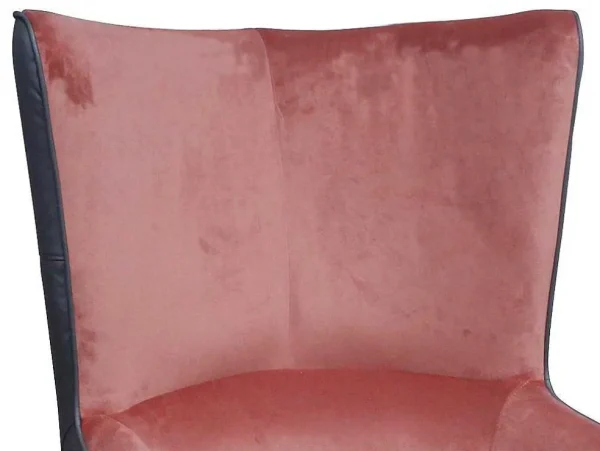 Discount Fauteuil Van Roze Fluweel En Antraciet Structuur Mendocino Fauteuil Stof Fluweel / Suedine