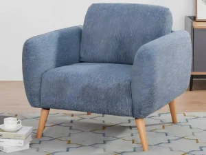 New Fauteuil Van Stof Magelan - Lichtblauw Fauteuil Stof