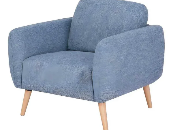 New Fauteuil Van Stof Magelan - Lichtblauw Fauteuil Stof