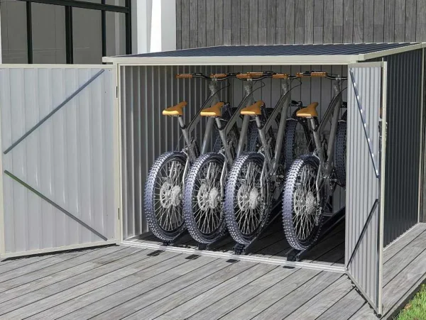 Best Sale Fietsberging Van Antracietgrijs Gegalvaniseerd Staal 4M Voor 4 Fietsen - Niki Tuinhuis